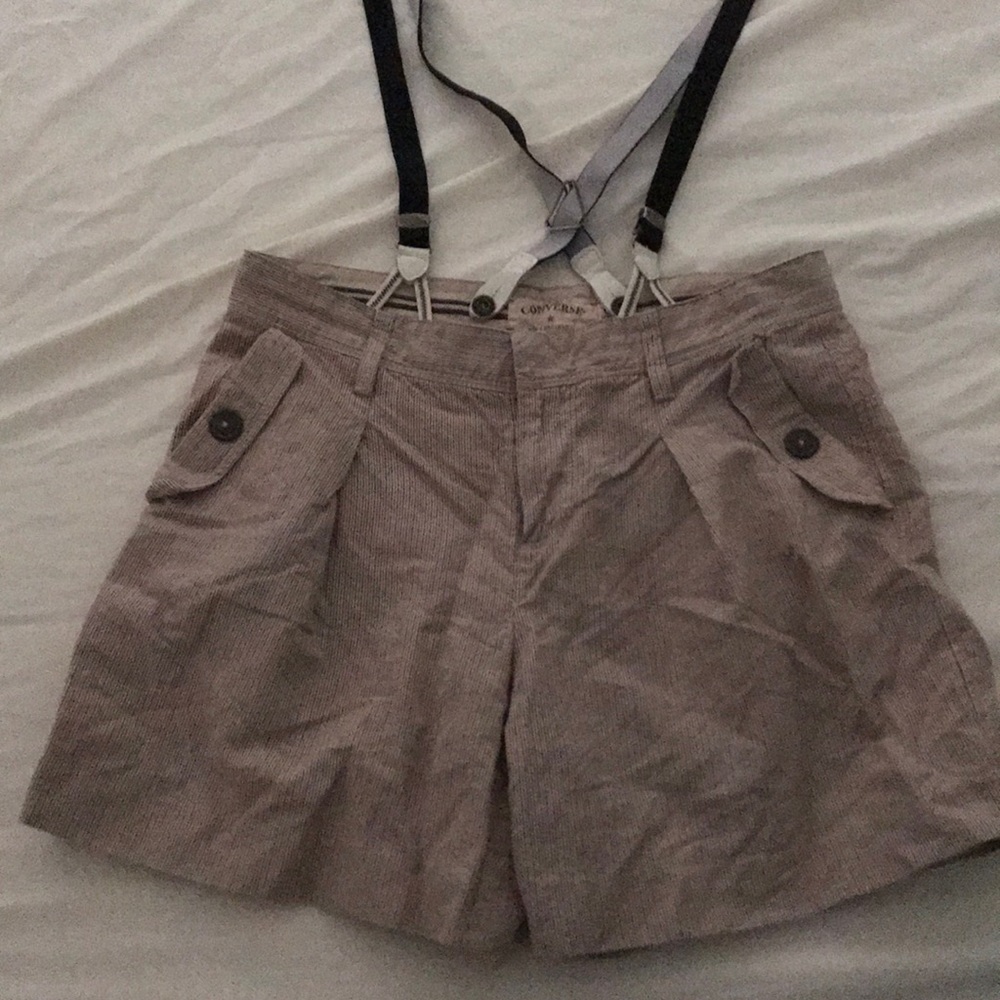 Linen shorts w suspenders